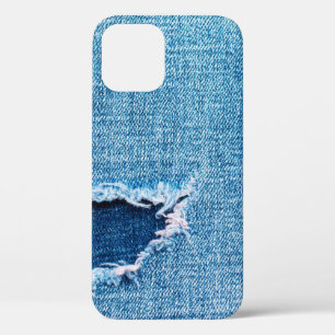 Gevulde denimachtergrond. Kantelgat in de stof Case-Mate iPhone Case