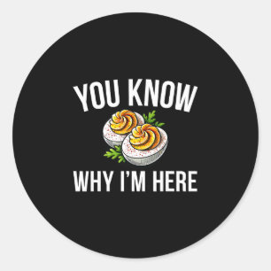 Gevulde Ei Je Weet Waarom Ik Hier Ben Thanksgiving Ronde Sticker