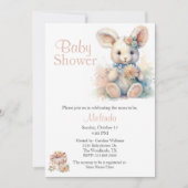 Gevulde Konijn Genderneutraal Baby shower Kaart (Voorkant)
