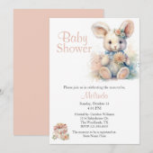 Gevulde Konijn Genderneutraal Baby shower Kaart (Voorkant / Achterkant)