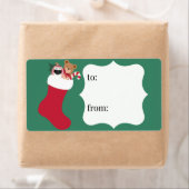 Gevulde Kous Ontvangers Kerst Gift Label (Insitu)