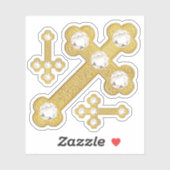Gevulde kruisen met 5 Faux Diamonds - Contour Sticker (Vel)