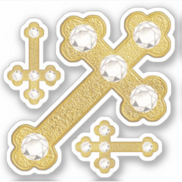 Gevulde kruisen met 5 Faux Diamonds - Contour Sticker