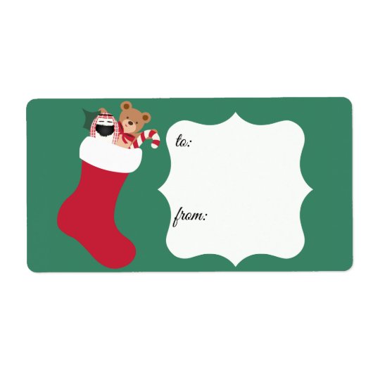 Gevulde Mr. Egg van en naar cadeau-etiketten Etiket (Voorkant)