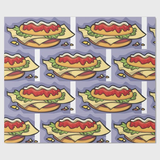 Gevulde sandwich cadeaupapier (Vlak)