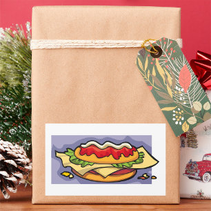 Gevulde sandwich rechthoekige sticker