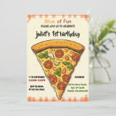 gevulde voeding jongen meisje tiener pizza eerste  kaart (Staand voorkant)