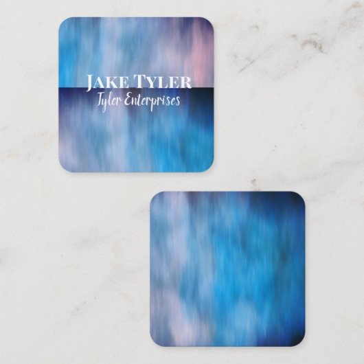 gewaagd blauw modern geschilderd design, aangepast vierkante visitekaartje (Voorkant / Achterkant)