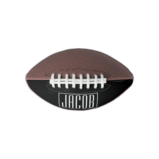 Gewaagd & Modern Jouw naam of Word | Wit op Zwarte American Football (Voorkant)
