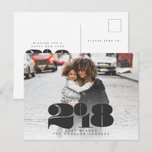 GEWAAGD NIEUWJAAR FEESTDAGENKAART (Voorkant / Achterkant)