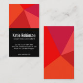 Gewaagd rood en zwart minimalistisch visitekaartje (Voorkant / Achterkant)