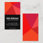 Gewaagd rood en zwart minimalistisch visitekaartje (Voorkant / Achterkant)