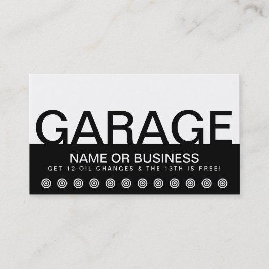 gewaagde automatische GARAGE klantenloyaliteitskaa Klantenkaartje (Voorkant)