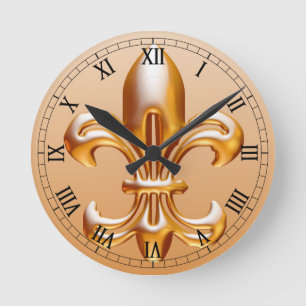 Gewaagde Gold Fleur DE Lis Ronde Klok