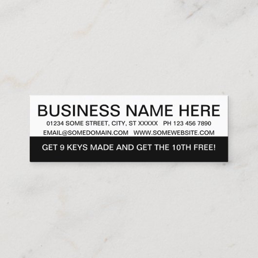 gewaagde klantenloyaliteit LOCKSMITH Klantenkaartje (Achterkant)