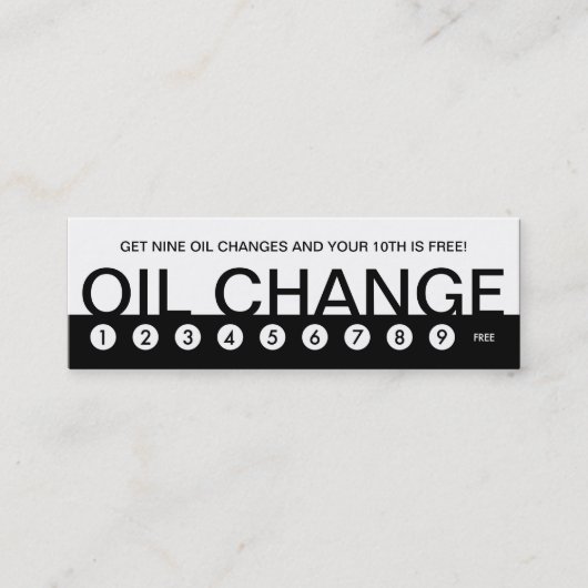 gewaagde klantenloyaliteit OIL VERANDEREN Klantenkaartje (Voorkant)