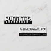 gewaagde klantenloyaliteit van BURRITOS Klantenkaartje (Voorkant / Achterkant)