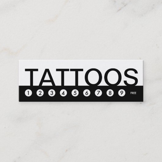 gewaagde klantenloyaliteit van TATTOOS Klantenkaartje (Voorkant)