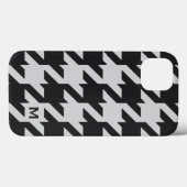 Gewaagde moderne grijze zwarte houndstooth met Case-Mate iPhone case (Achterkant (horizontaal))