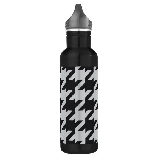 Gewaagde moderne grijze zwarte houndstooth met waterfles  (Links)