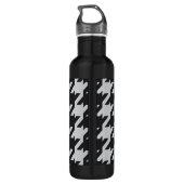 Gewaagde moderne grijze zwarte houndstooth met waterfles  (Achterkant)