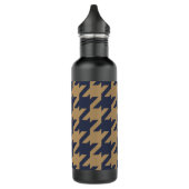 Gewaagde moderne marine bruine houndstooth met waterfles (Links)