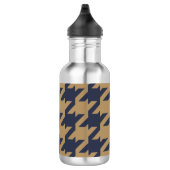 Gewaagde moderne marine bruine houndstooth met waterfles (Rechts)