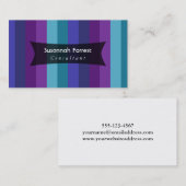 Gewaagde Strepen: Paars, Framboos, Wintertaling, Visitekaartje (Voorkant / Achterkant)