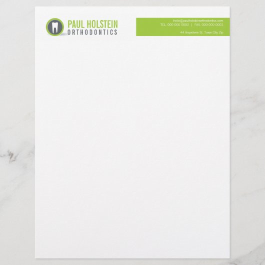 GEWAAGDE TANDARTS LETTERHEAD :: moderne tand logo  Custom Briefhoofd (Voorkant)