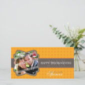 GEWAAGDE THANKSGIVING PHOTOCARD:: decorativeband 7 Feestdagenkaart (Staand voorkant)