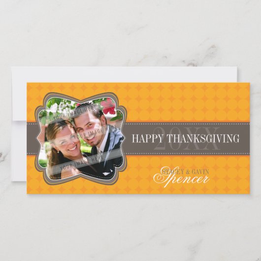 GEWAAGDE THANKSGIVING PHOTOCARD:: decorativeband 7 Feestdagenkaart (Voorkant)