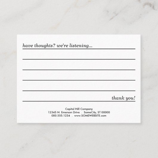 gewaarmerkte padcommentaarkaart visitekaartje (Voorkant)