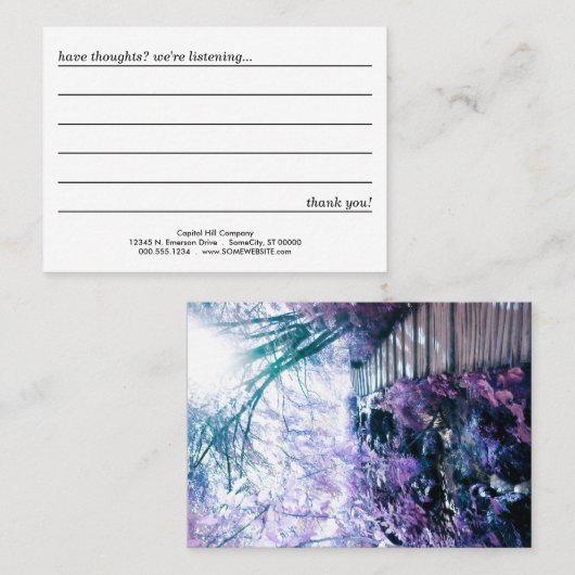 gewaarmerkte padcommentaarkaart visitekaartje (Voorkant / Achterkant)