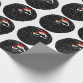 Gewalste pangolin kerst zwart-wit cadeaupapier (Hoek)