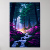Gewapend bos, een roze vlakte paradijs poster (Voorkant)