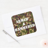 Gewapend en gehamerd vierkante sticker (Envelop)