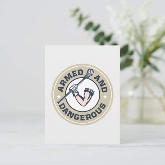 Gewapend en gevaarlijk briefkaart (Staand voorkant)