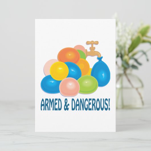 Gewapend en gevaarlijk kaart (Staand voorkant)