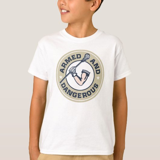 Gewapend en gevaarlijk t-shirt (Voorkant)