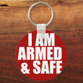 Gewapend en veilig Sleutelhanger (Voorkant)
