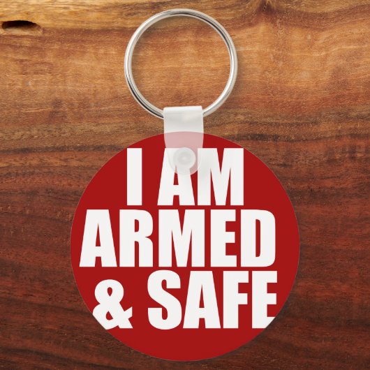 Gewapend en veilig Sleutelhanger (Voorkant)