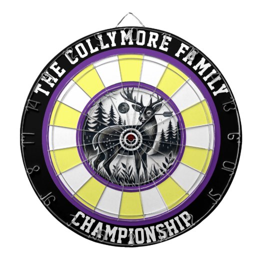 Gewapend hert in doelcirkel dartbord (Voorkant)