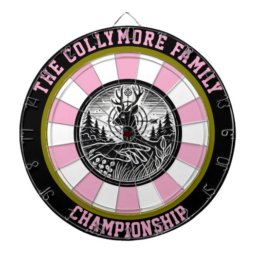 Gewapend hert in Forest Art Dartbord (Voorkant)