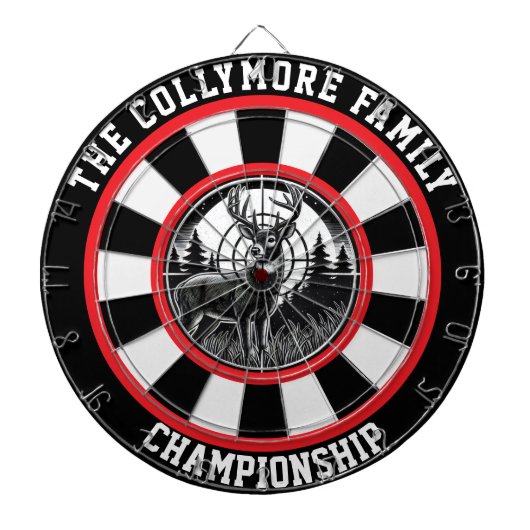 Gewapend hert in Forest Design Dartbord (Voorkant)