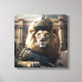 Gewapend leeuwenweb canvas afdruk (Voorkant)