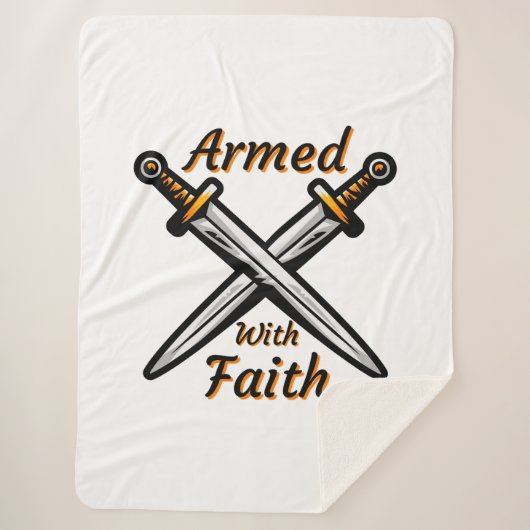 Gewapend met het geloof Bijbelse Citaat Sherpa Deken (Voorkant)