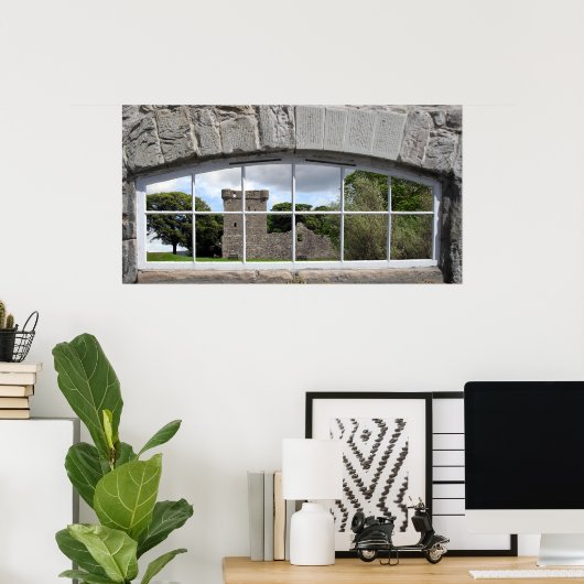 Gewapend raam met Uitzicht van Scottish Castle Poster (Thuiskantoor)