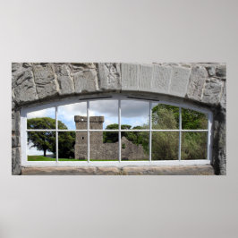 Gewapend raam met Uitzicht van Scottish Castle Poster
