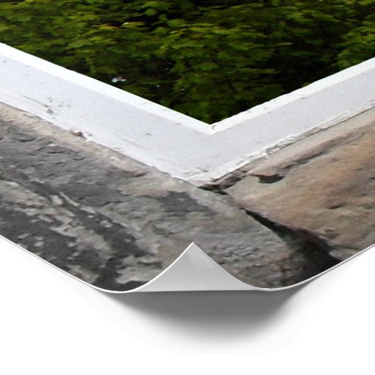 Gewapend Venster met Uitzicht van een Loch Poster (Hoek)