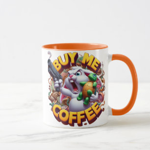 Gewapende Bunny en Turtle Duel Koop mij een koffie Mok